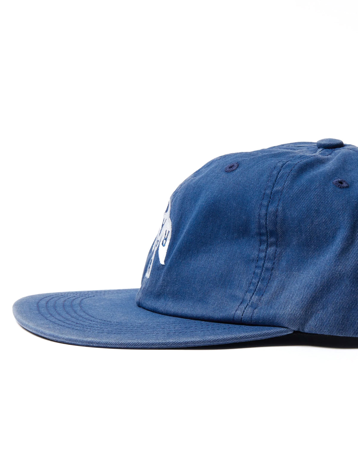 Blue cap with a logo on a white background