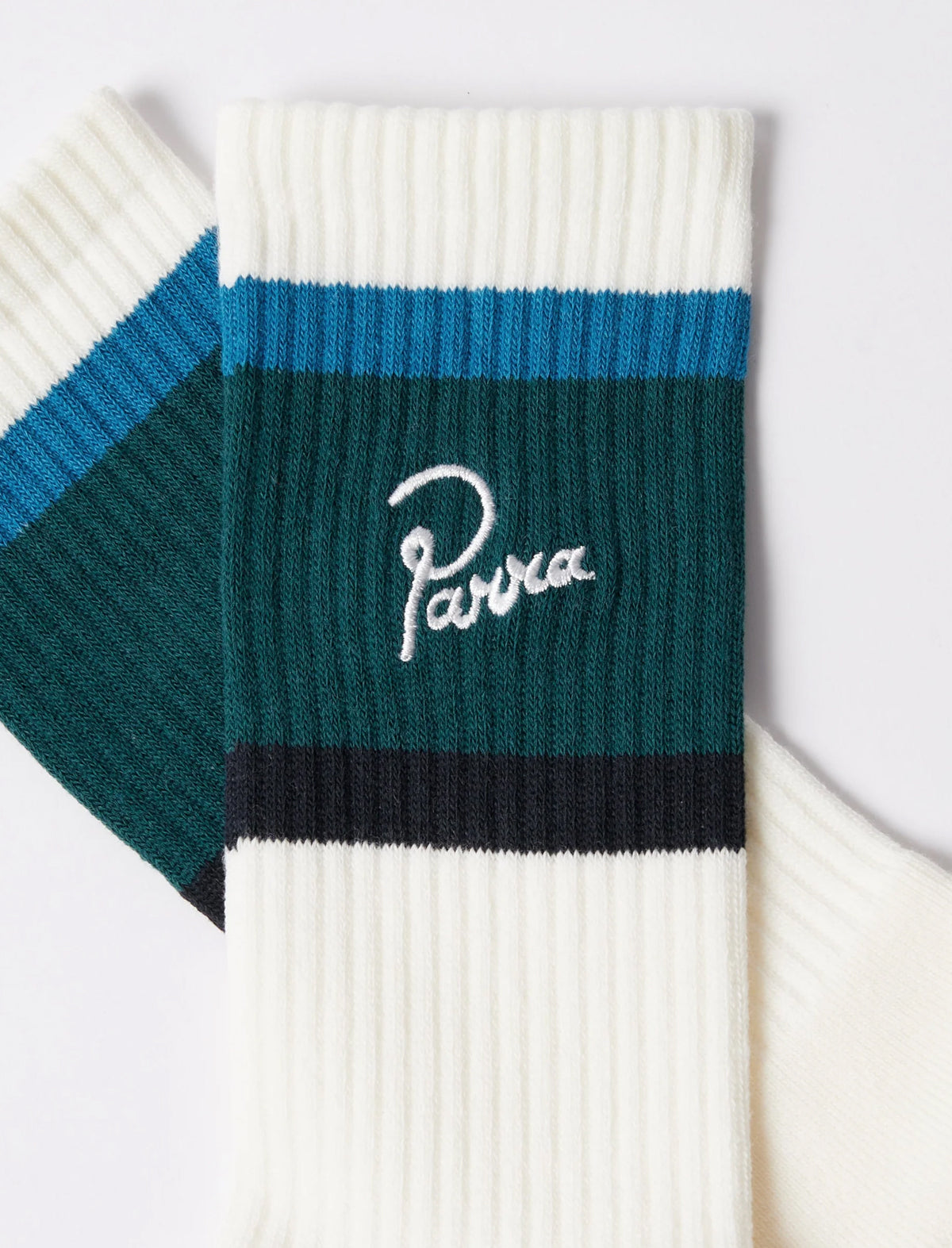 By Parra Signature Striped Crew Socks Mallard Green