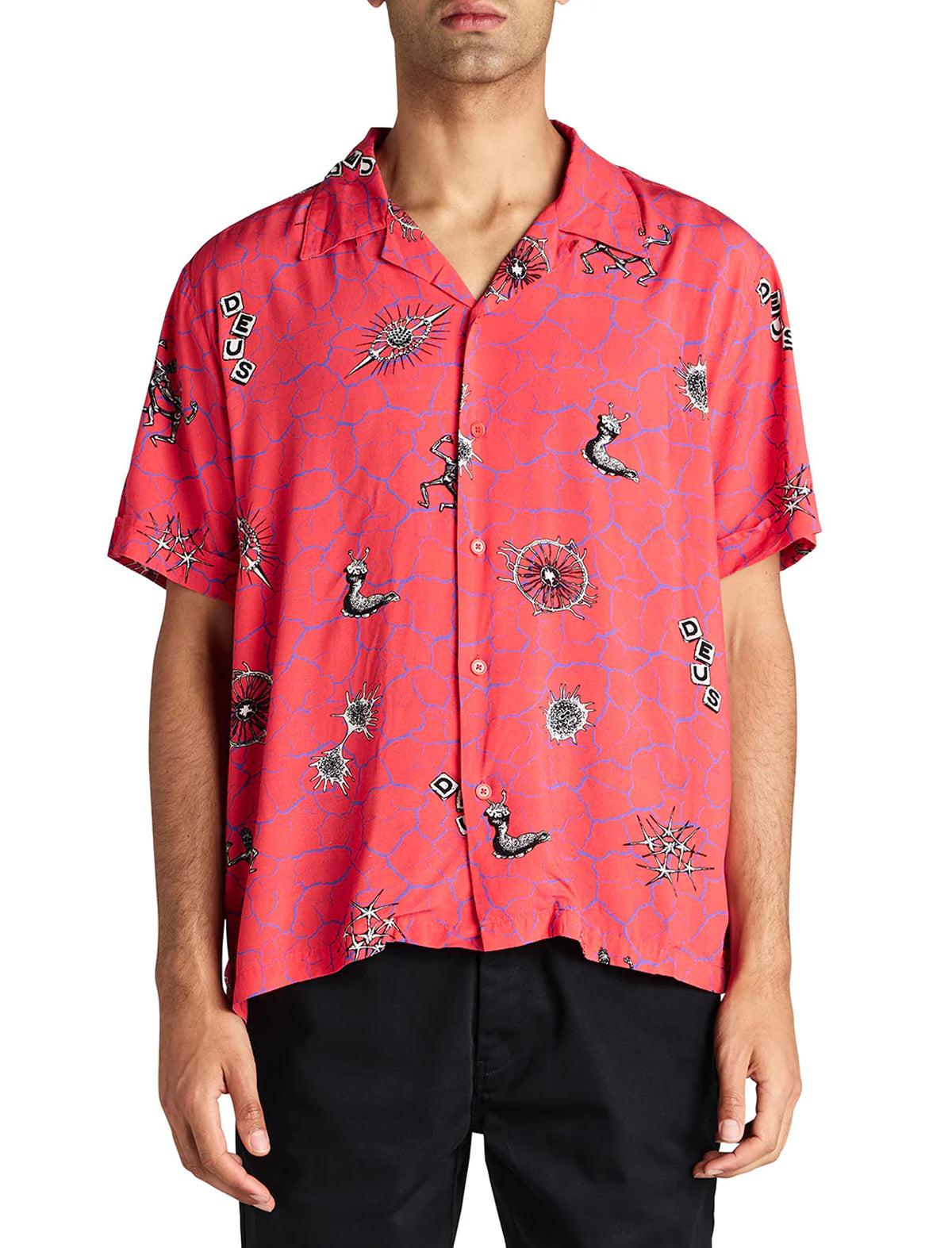 Deus Ex Machina Vibrant Virus Shirt Strawberry