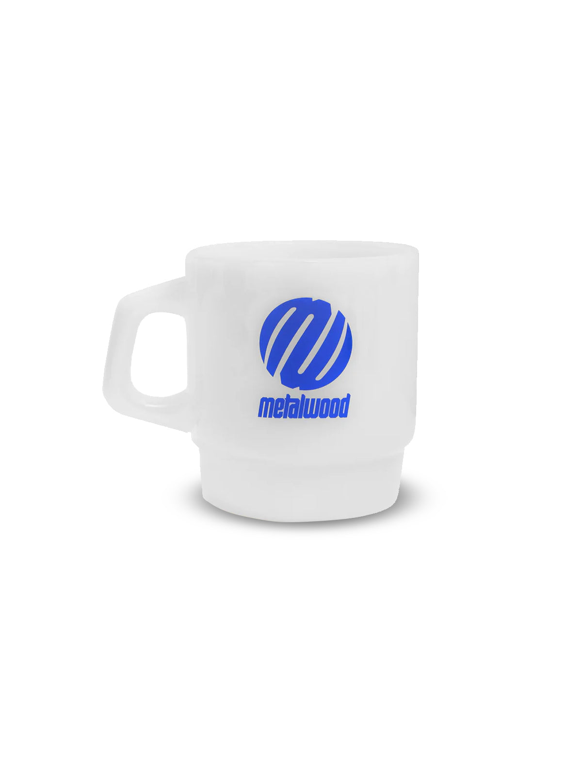 Metalwood Metal Logo Glass Mug White