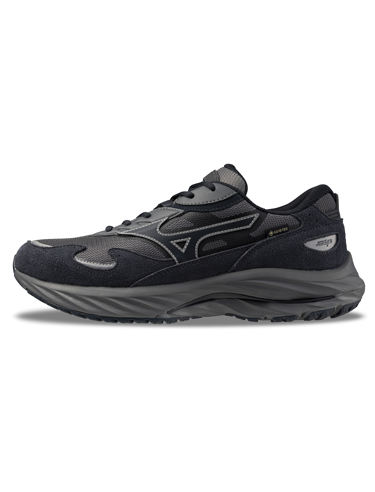 Mizuno Wave Rider Beta GTX Quiet Shade Vulcan Silver Trainers at Patina. Shop Mizuno Sneakers
