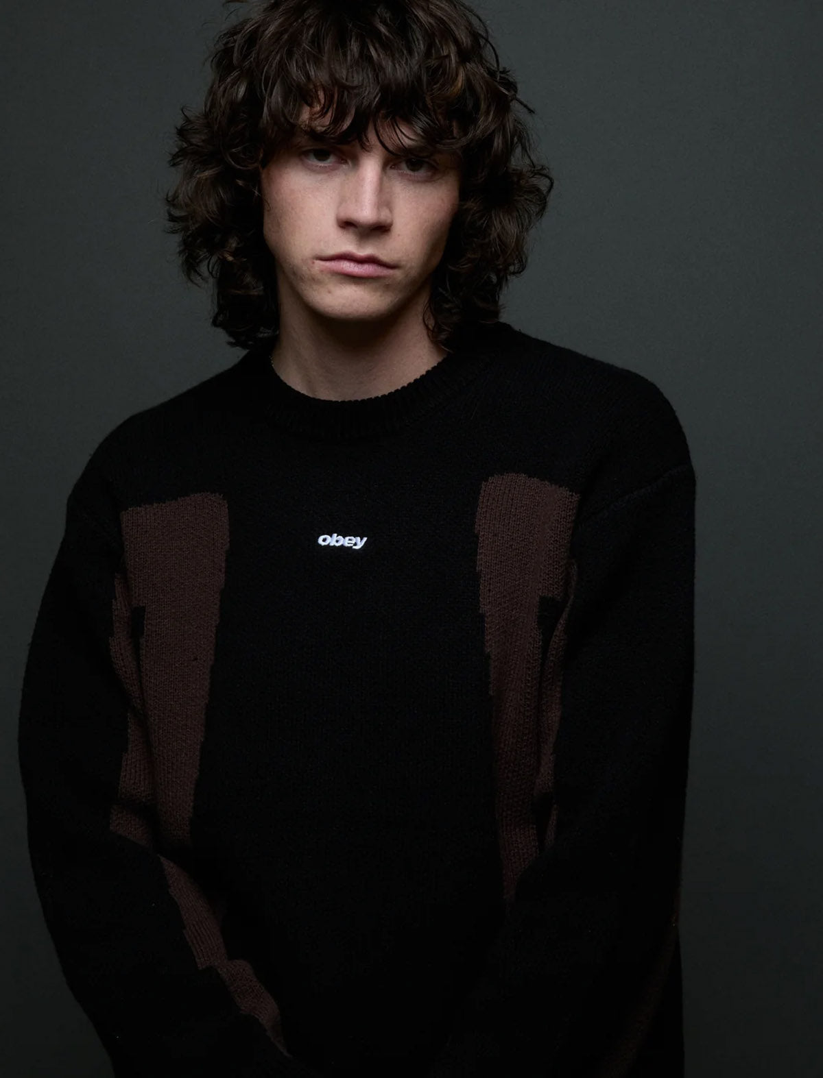Obey Brann Sweater Digital Black