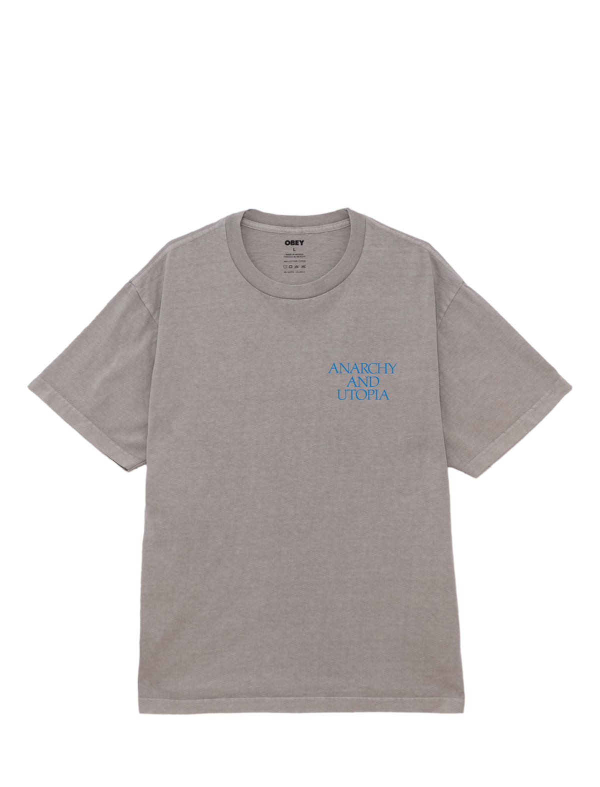 Obey Anarchy & Utopia T-Shirt Pigment Silver Grey