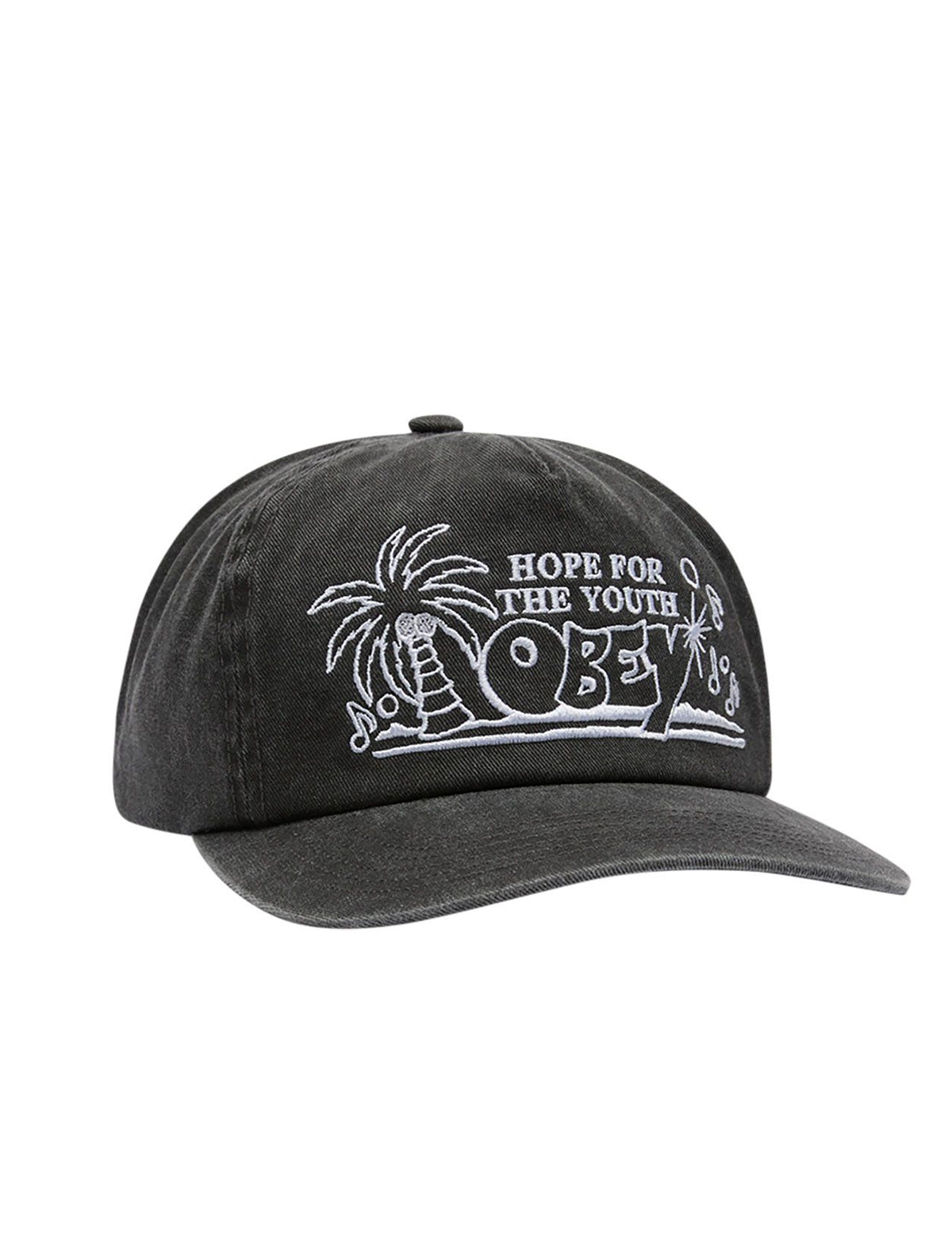 Obey Hope 5 Panel Strapback Cap Pigment Black