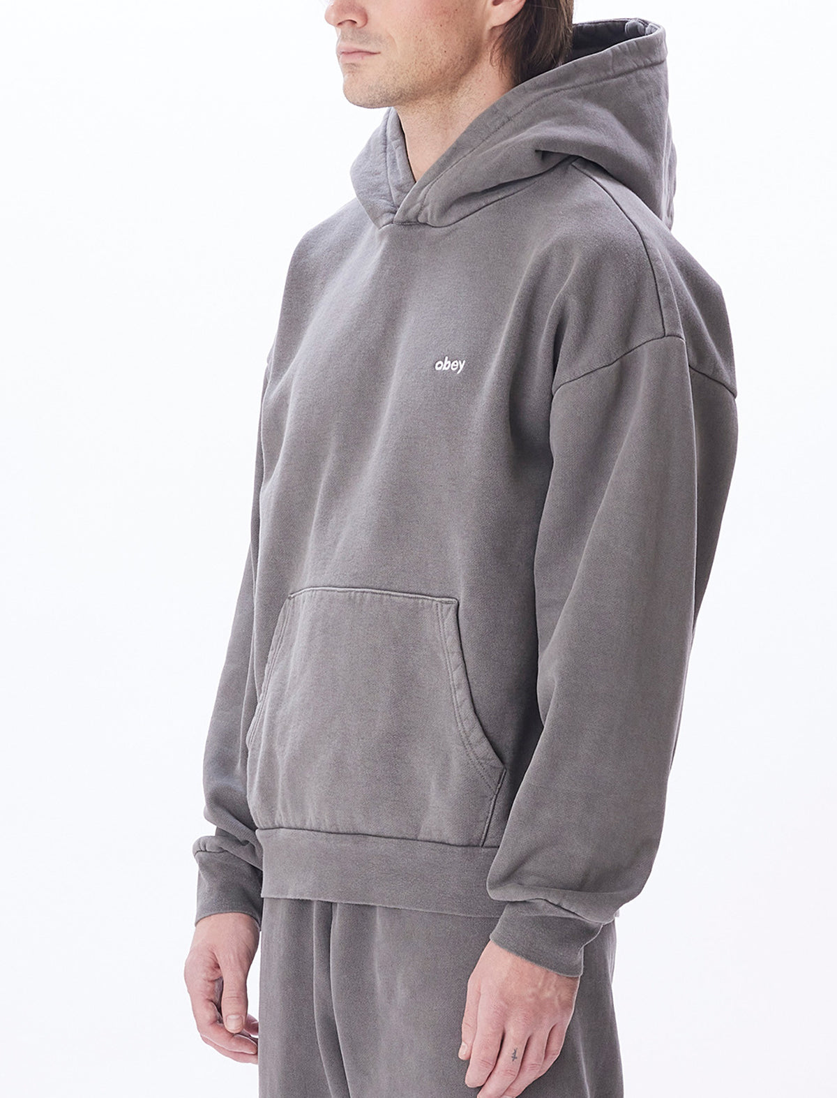 Obey Lowercase Pigment Hoodie Digital Black