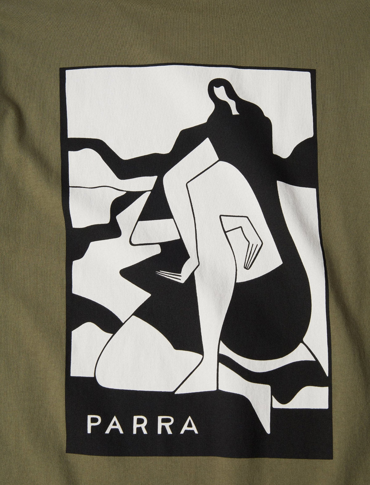 By Parra Waiting For You T-Shirt in Green – back screen print detail