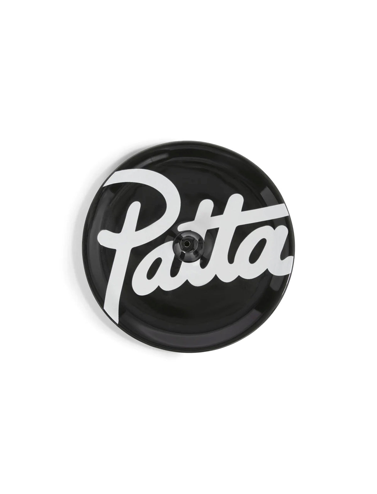 Black button with 'Patta' logo on a white background