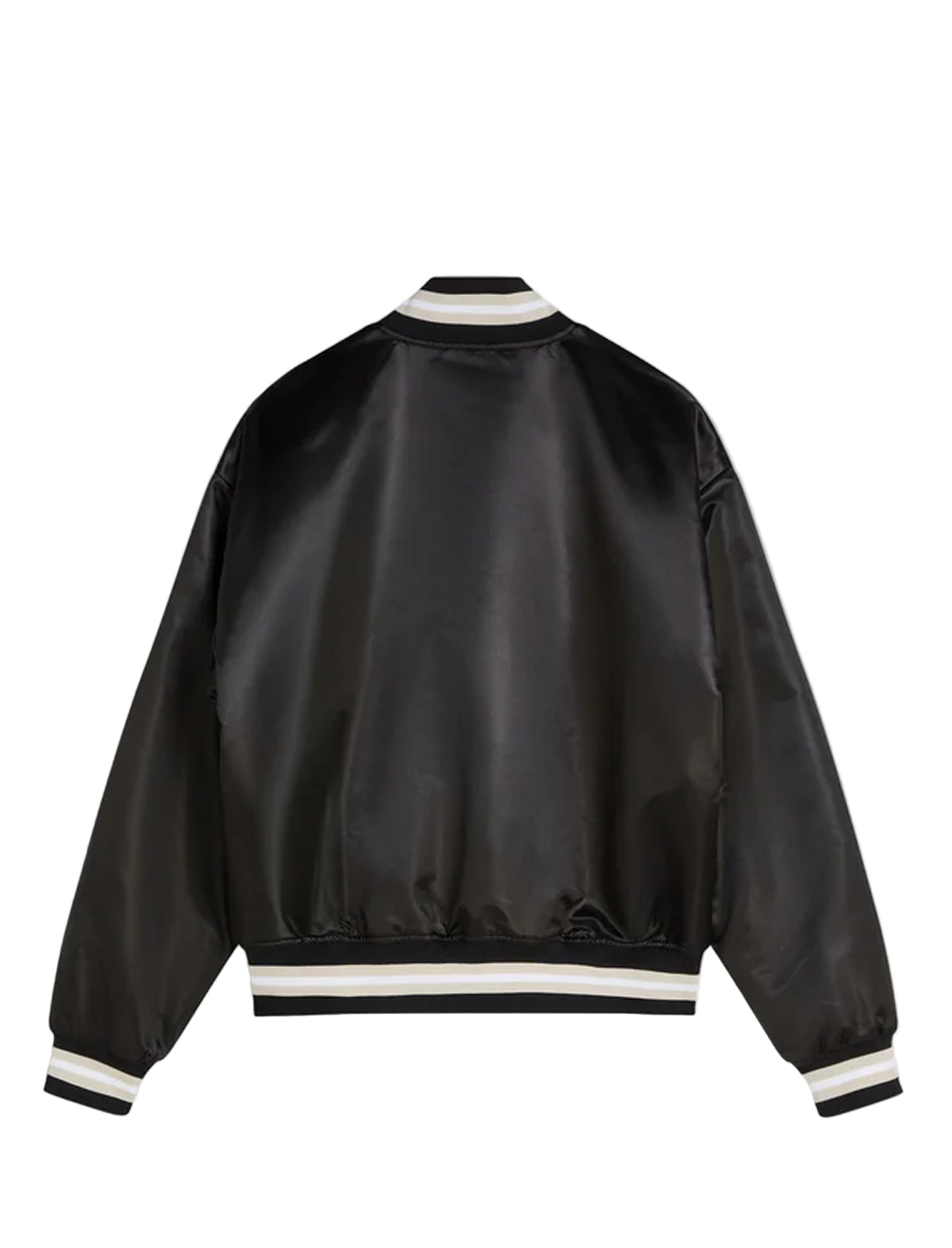 Patta Script Logo Satin Varsity Jacket Black