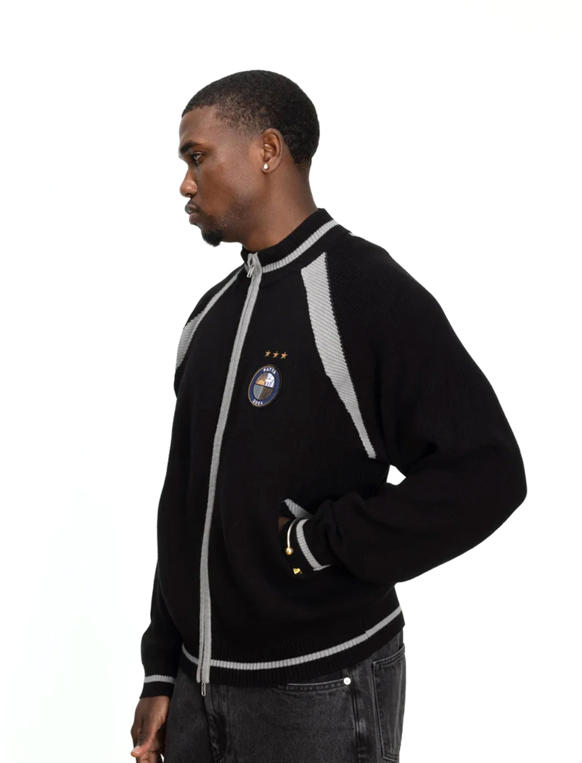 Patta Track Top Cardigan Moonless Night Black