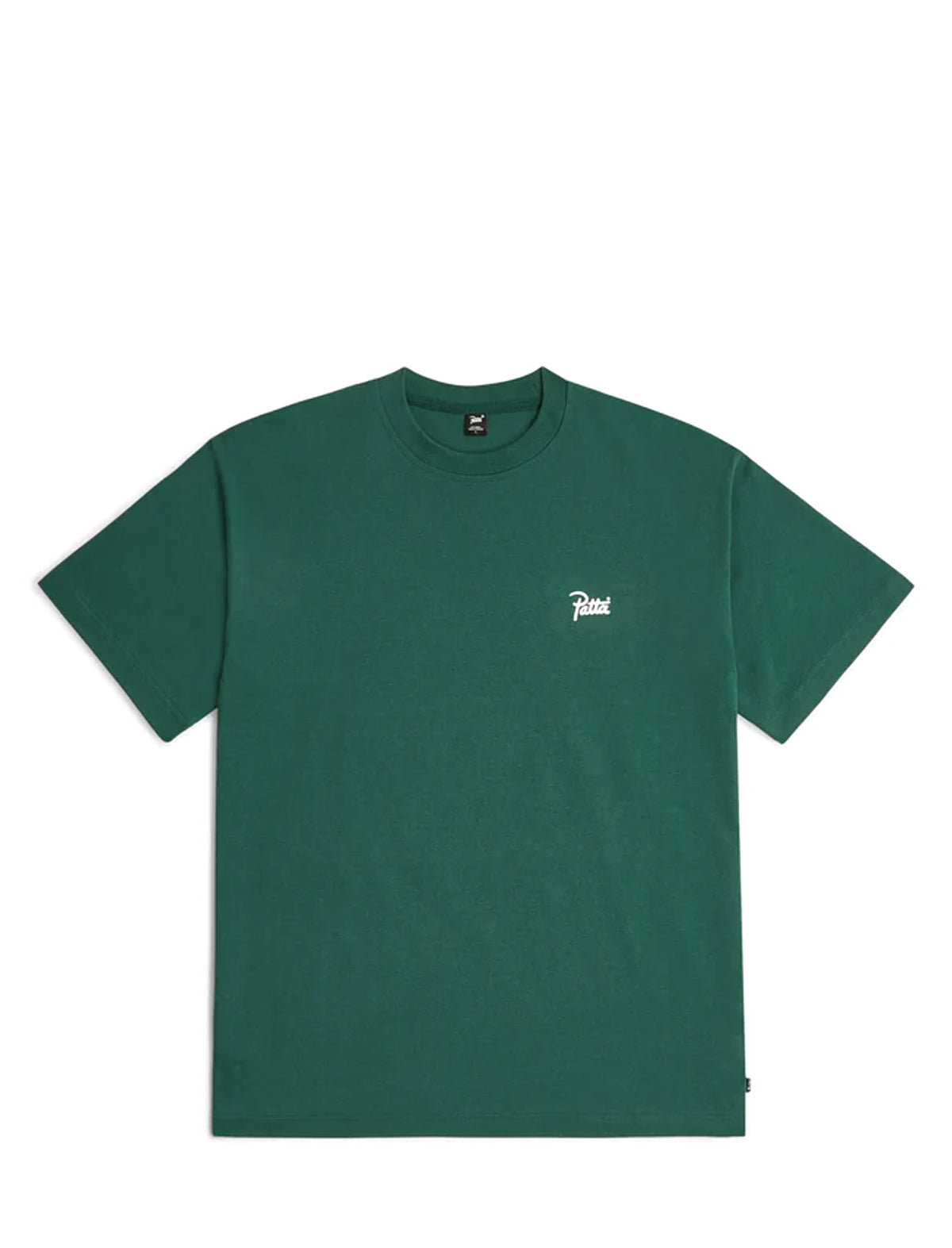 Patta Green t-shirt with a small logo on a white background
