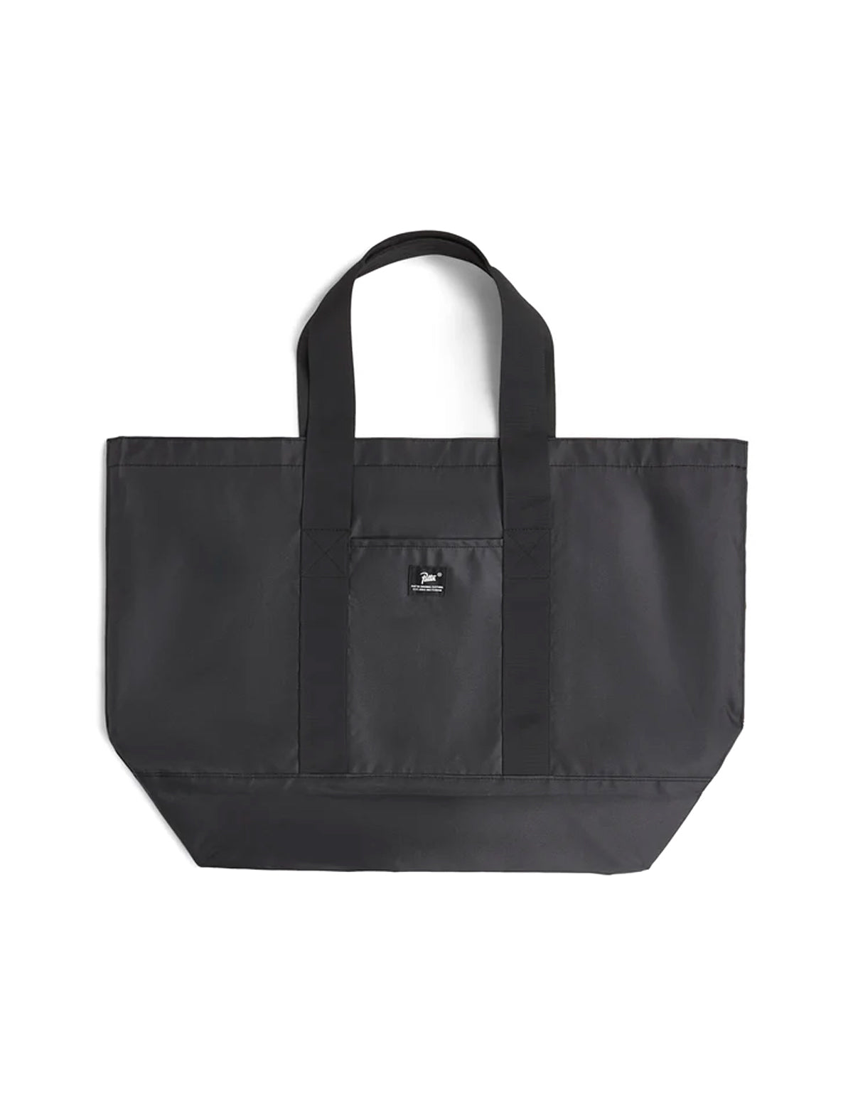 Patta Black tote bag with a small pocket on a white background