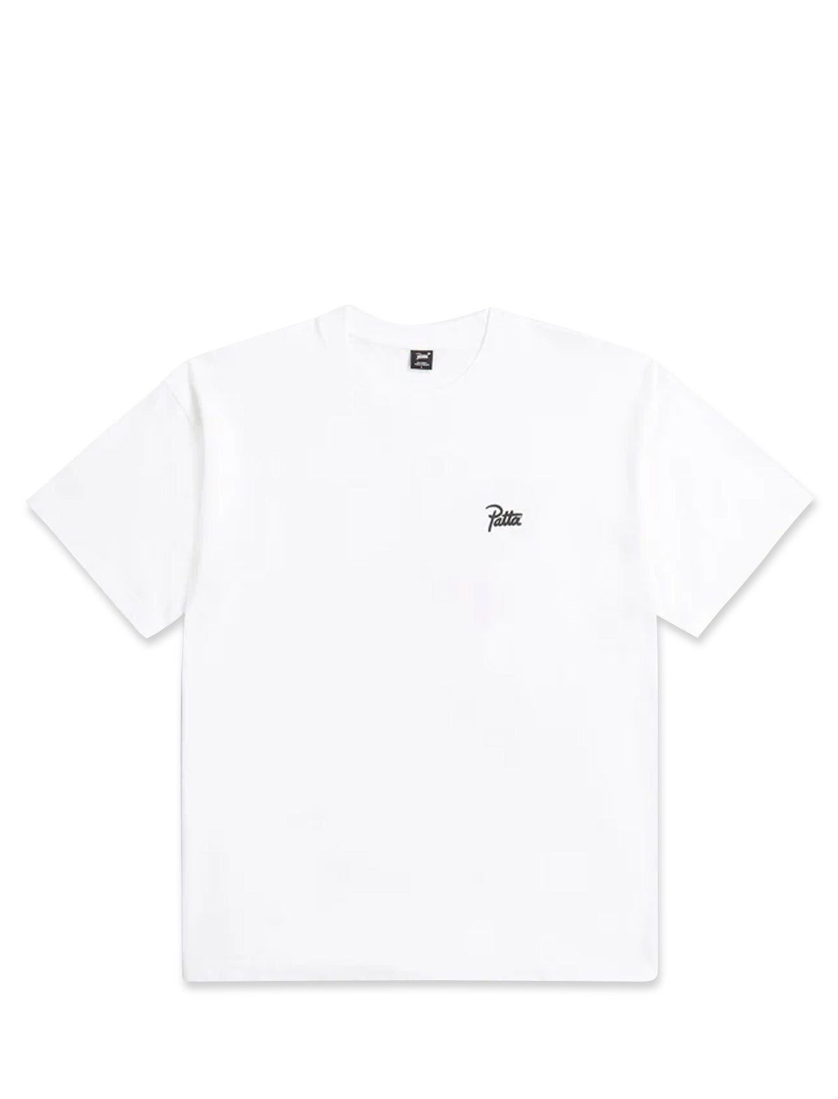 Patta White t-shirt with a small black logo on a white background