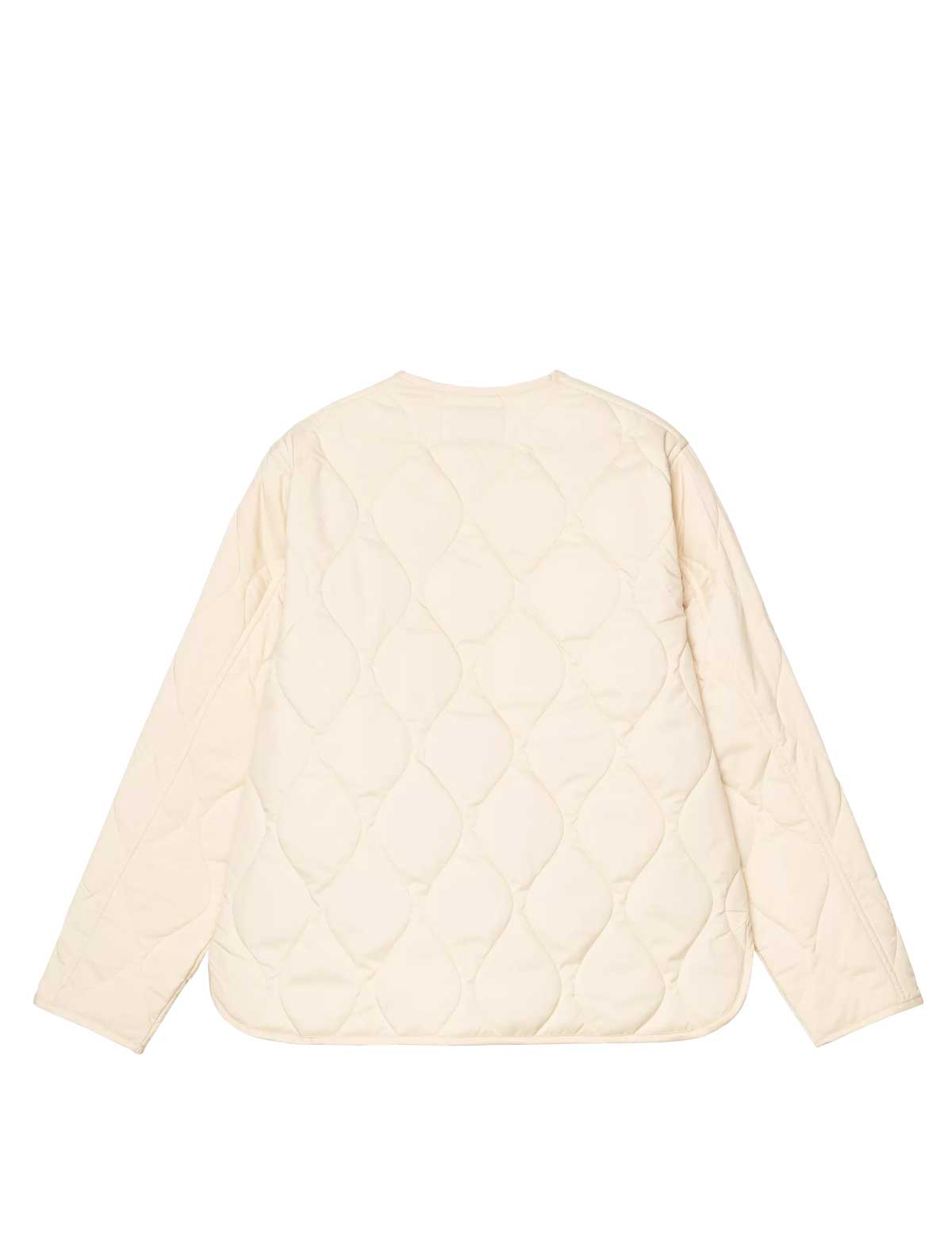 Carhartt WIP Women's Cream-colored quilted jacket on a white background