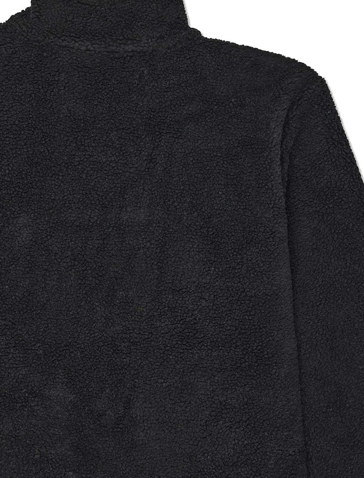 Close-up of a black turtleneck sweater on a white background