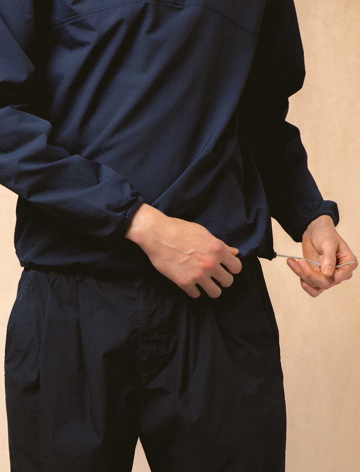 Kestin Aberfeldy Windbreaker Ripstop Navy Drawstring Hem Detail