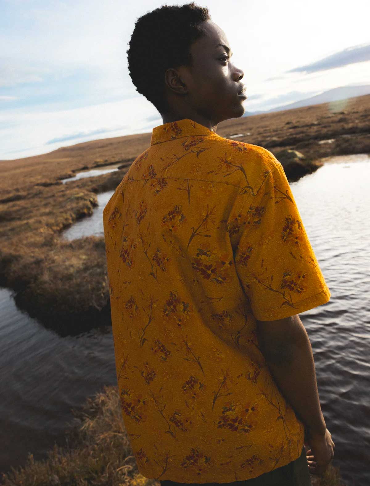 Kestin Crammond Shirt Orange Floral Print