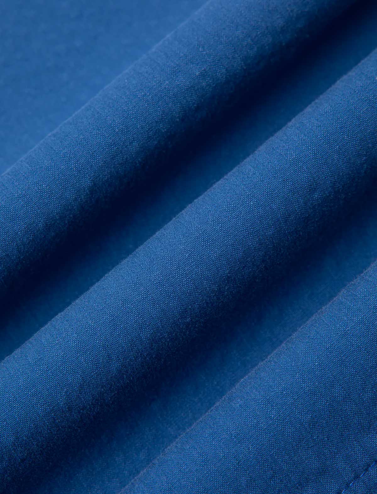 Kestin Rosyth Overshirt Cobalt Seersucker Fabric Close Up