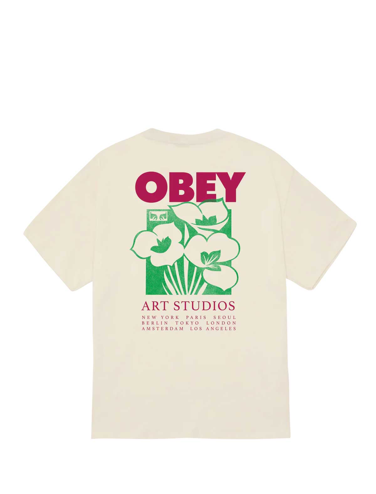 Obey Art Studio Flowers T-Shirt Cream