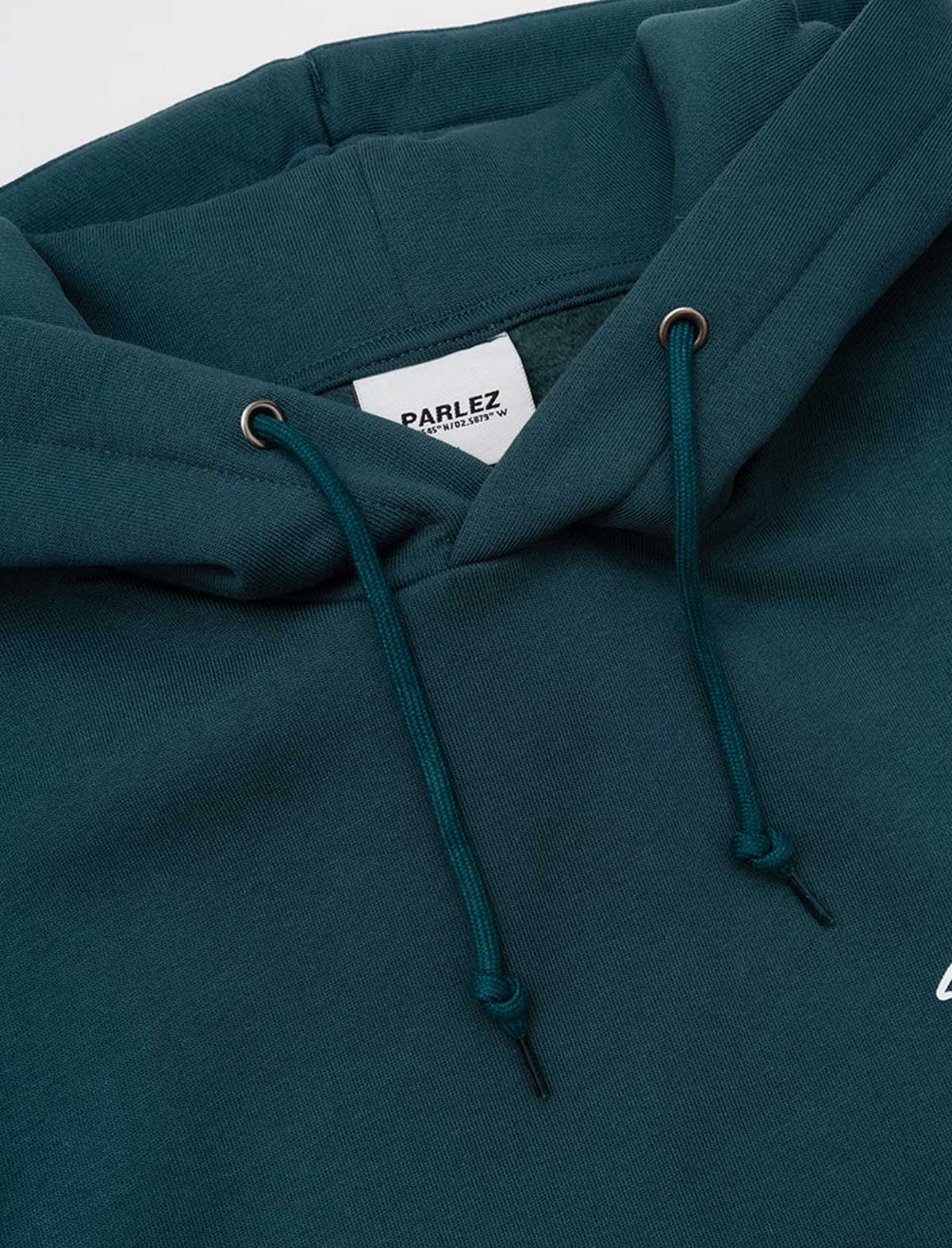 Parlez Chisel Hoodie detail of hood and drawstring