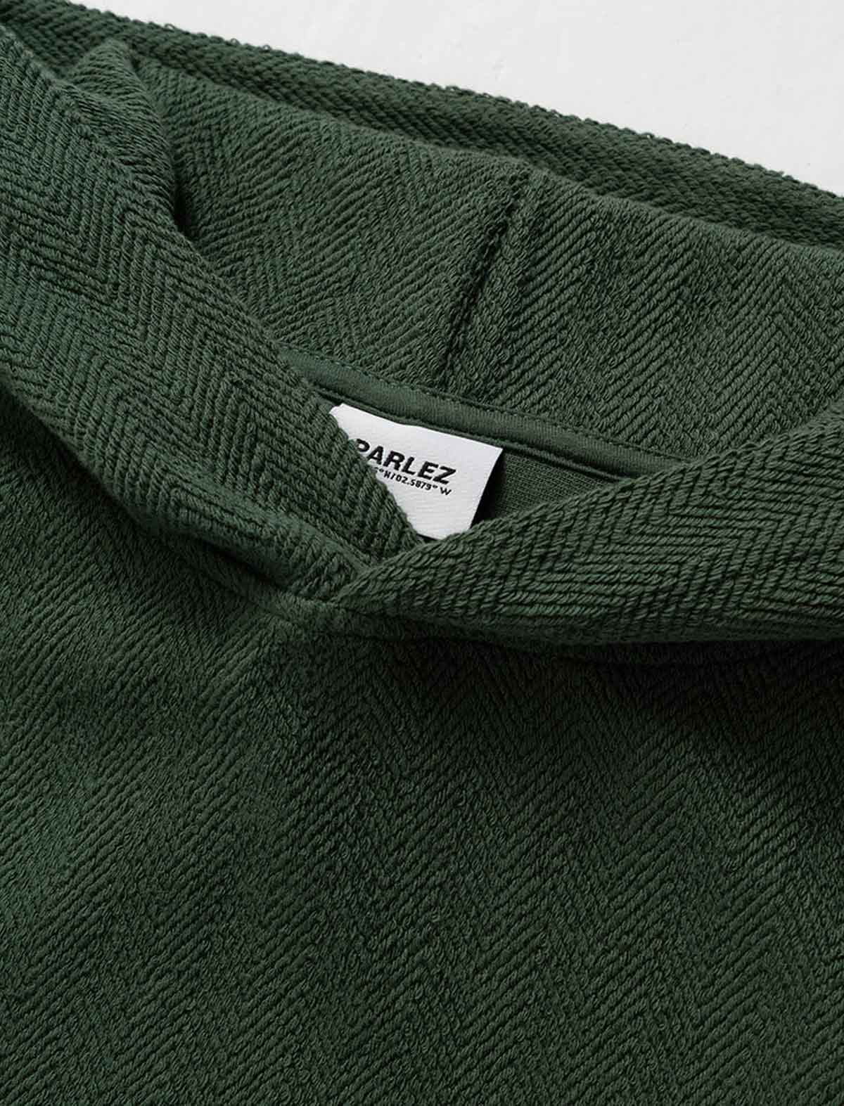 Parlez Millington Hoodie Kelp Green Hood Detail