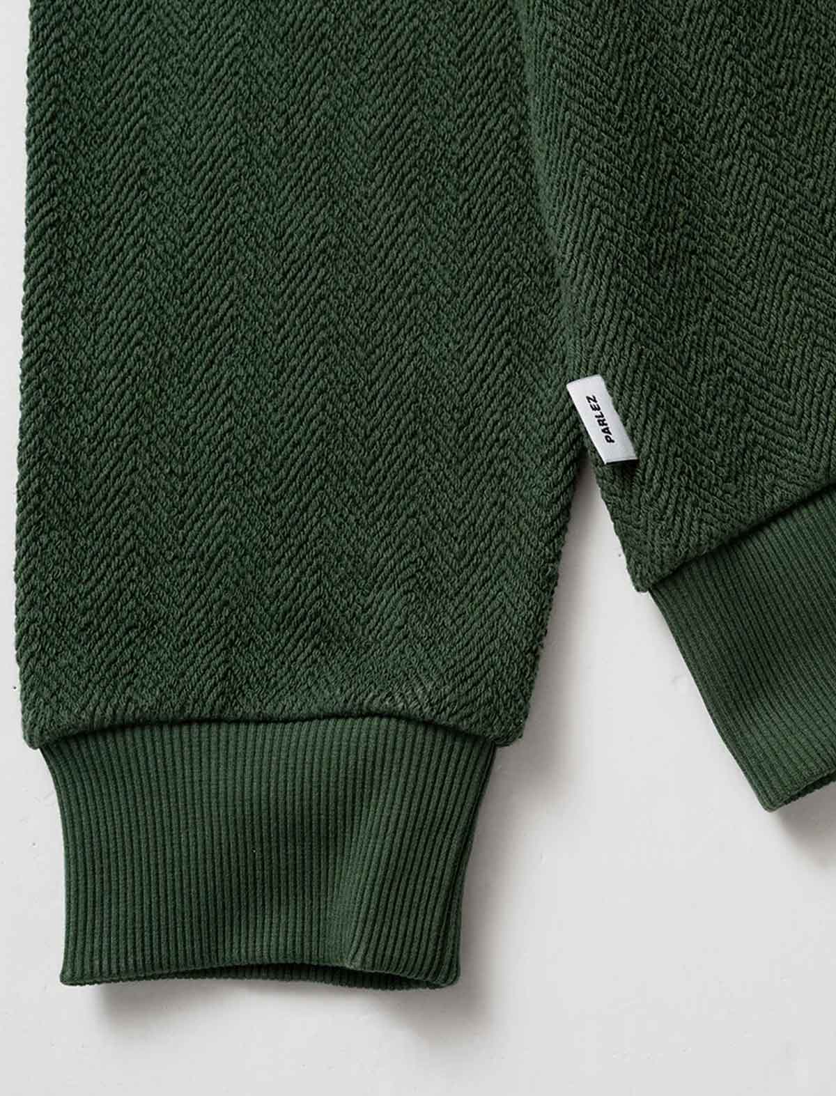 Parlez Millington Hoodie Kelp Green Cuff Detail