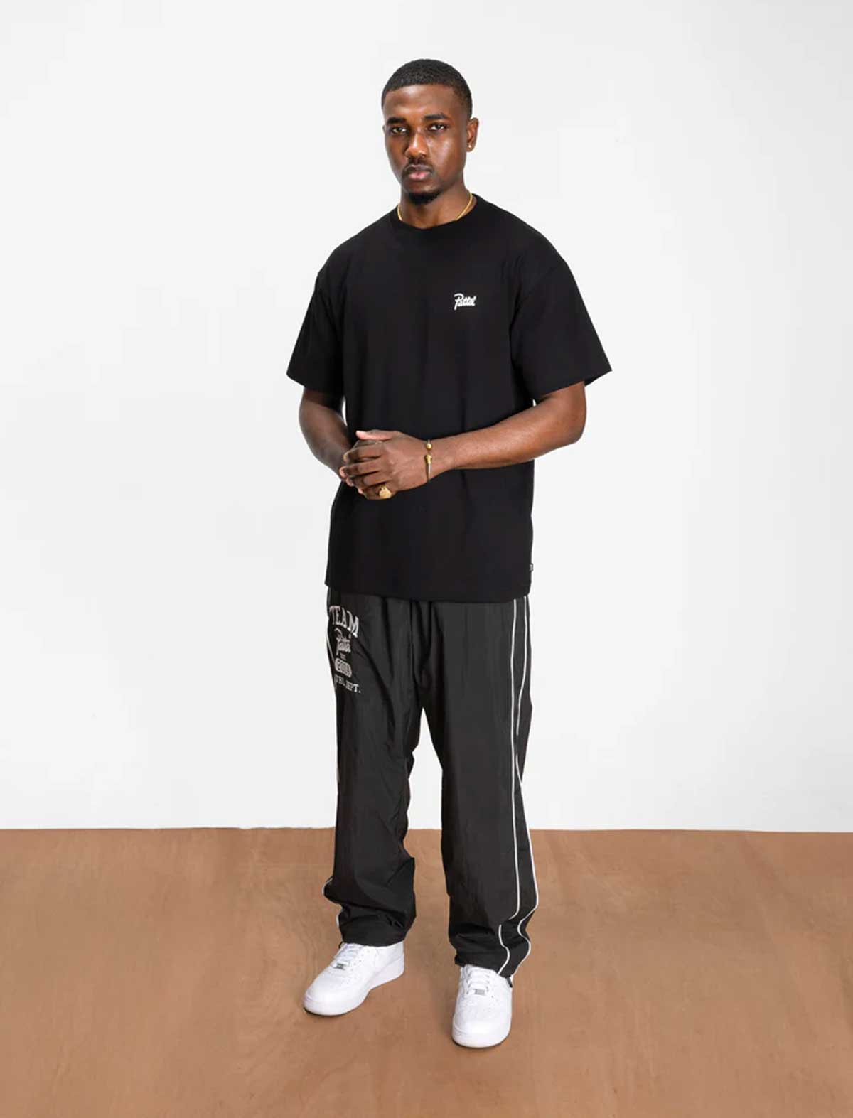 Patta Lighter T-Shirt in Black on model
