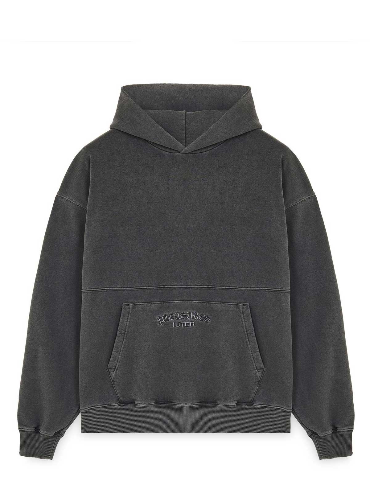 Pleasures x IUTER Marco Hoodie Charcoal Front