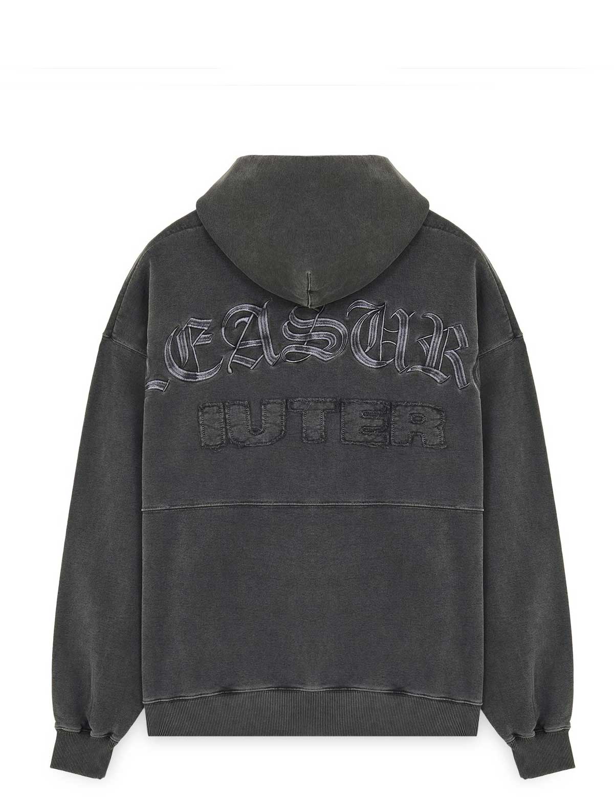 Pleasures x IUTER Marco Hoodie Charcoal Back