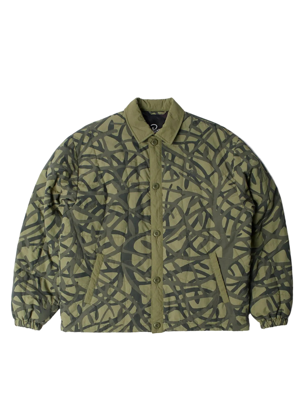 By Parra Green camouflage jacket on a white background
