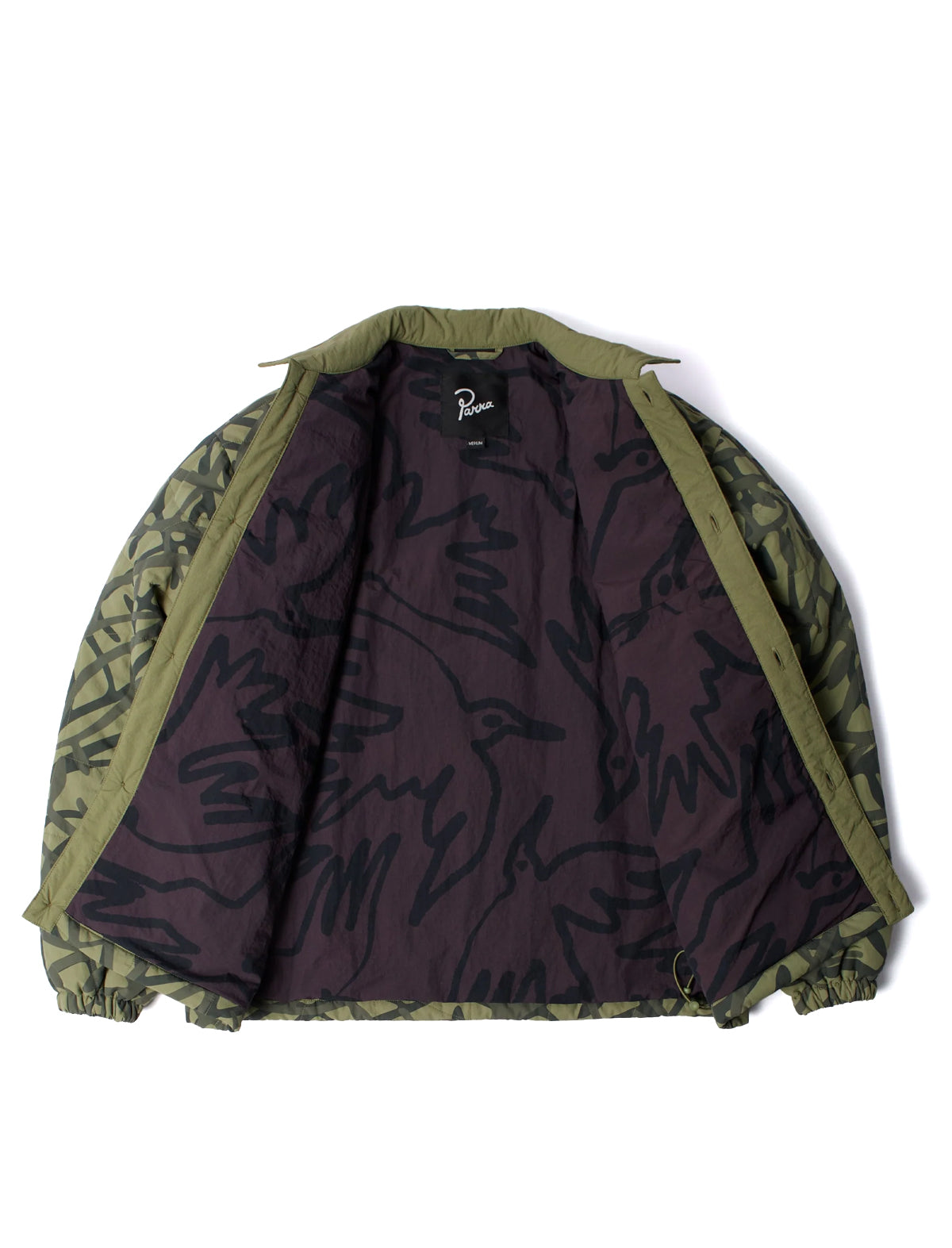 Jacket with camouflage pattern on a white background