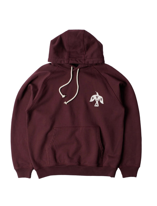 By Parra Crow Logo Hooded Sweatshirt Dark Burgundy