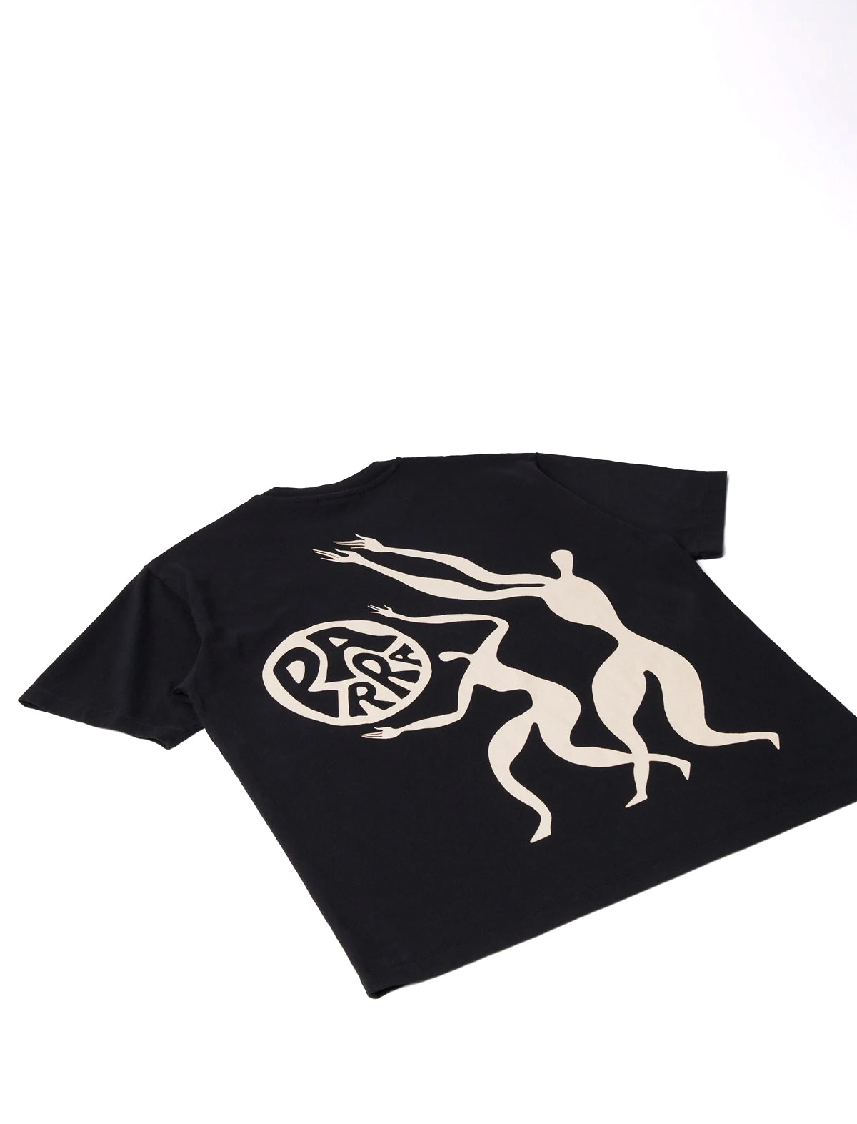 By Parra Black t-shirt with white graphic design on a white background