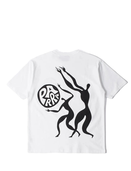 By Parra White t-shirt with black silhouette design and 'Paris' text on a white background