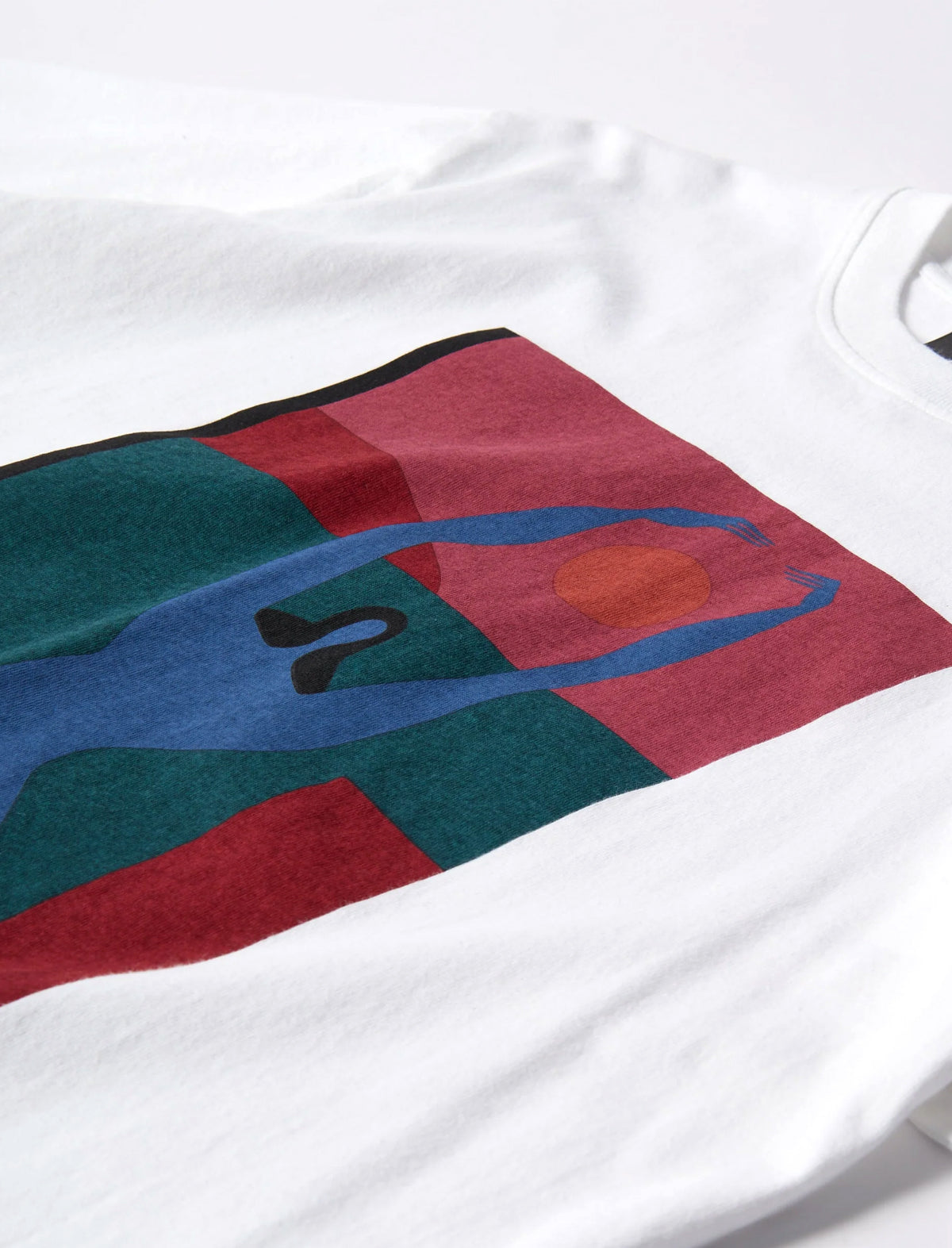by parra White t-shirt with colorful abstract design on a white background