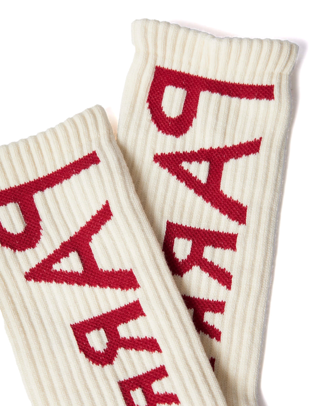 By Parra Reversed Flag Logo Crew Socks Off White