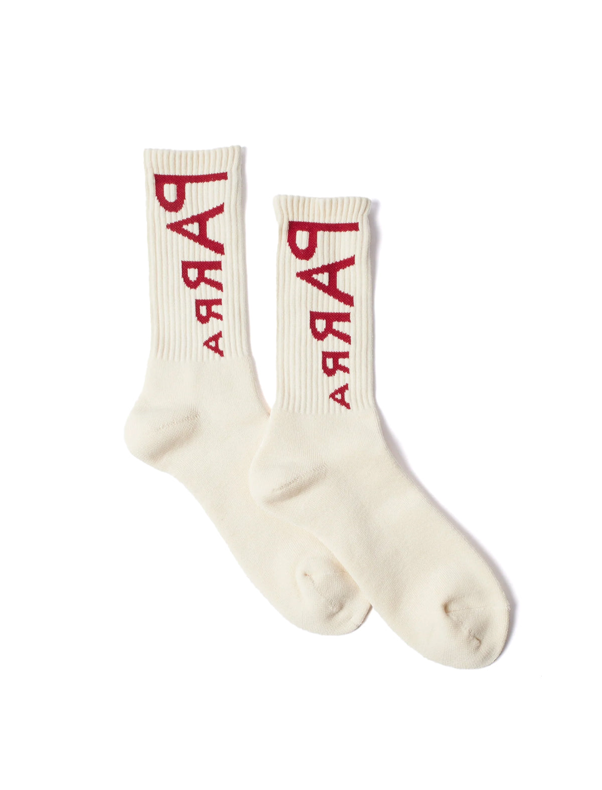 By Parra Reversed Flag Logo Crew Socks Off White