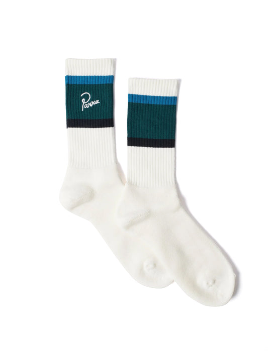 By Parra Signature Striped Crew Socks Mallard Green