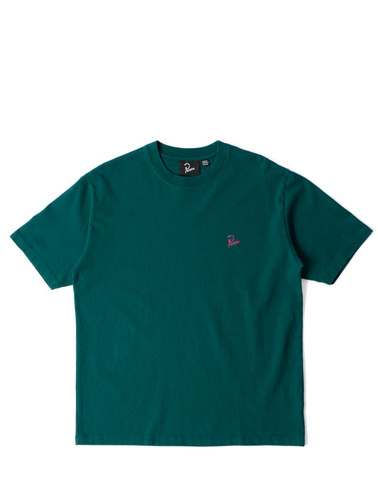 by parra Green t-shirt with a small logo on a white background