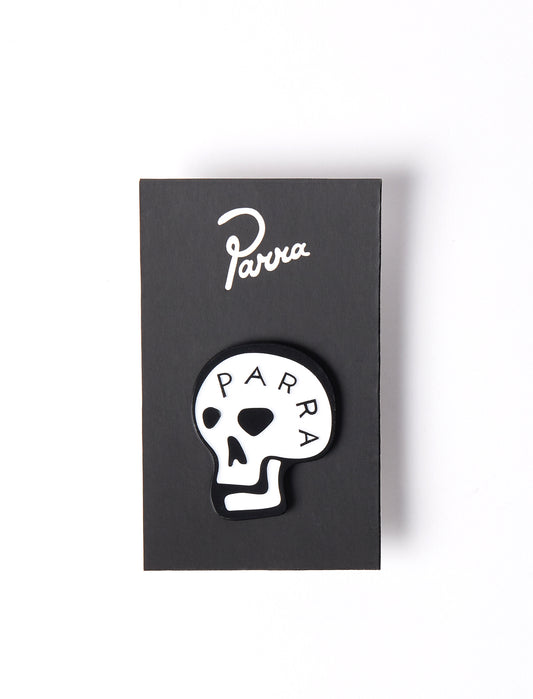 By Parra Skulled Enamel Pin Badge White