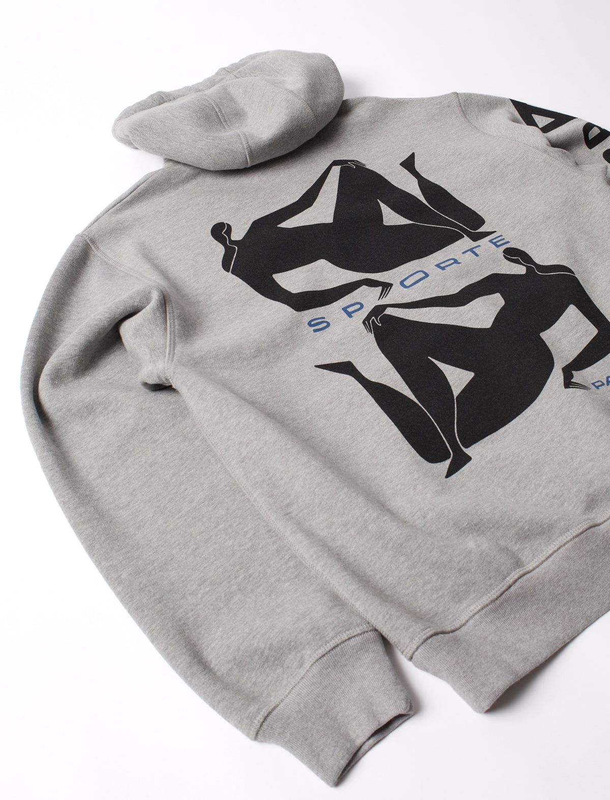 By Parra Gray sweatshirt with black graphic design on a white background
