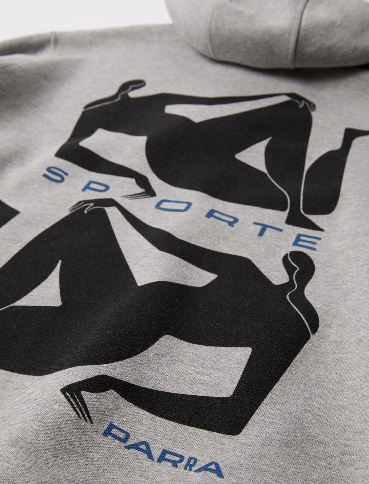 By Parra Gray Hoodie with black silhouette designs and 'Parra' branding