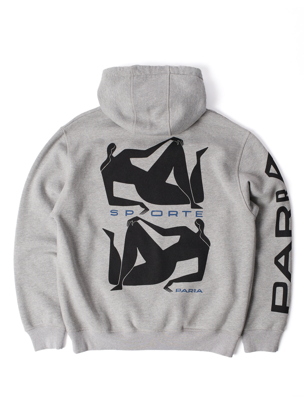 By Parra Gray hoodie with black graphics and 'Parra' branding on a white background