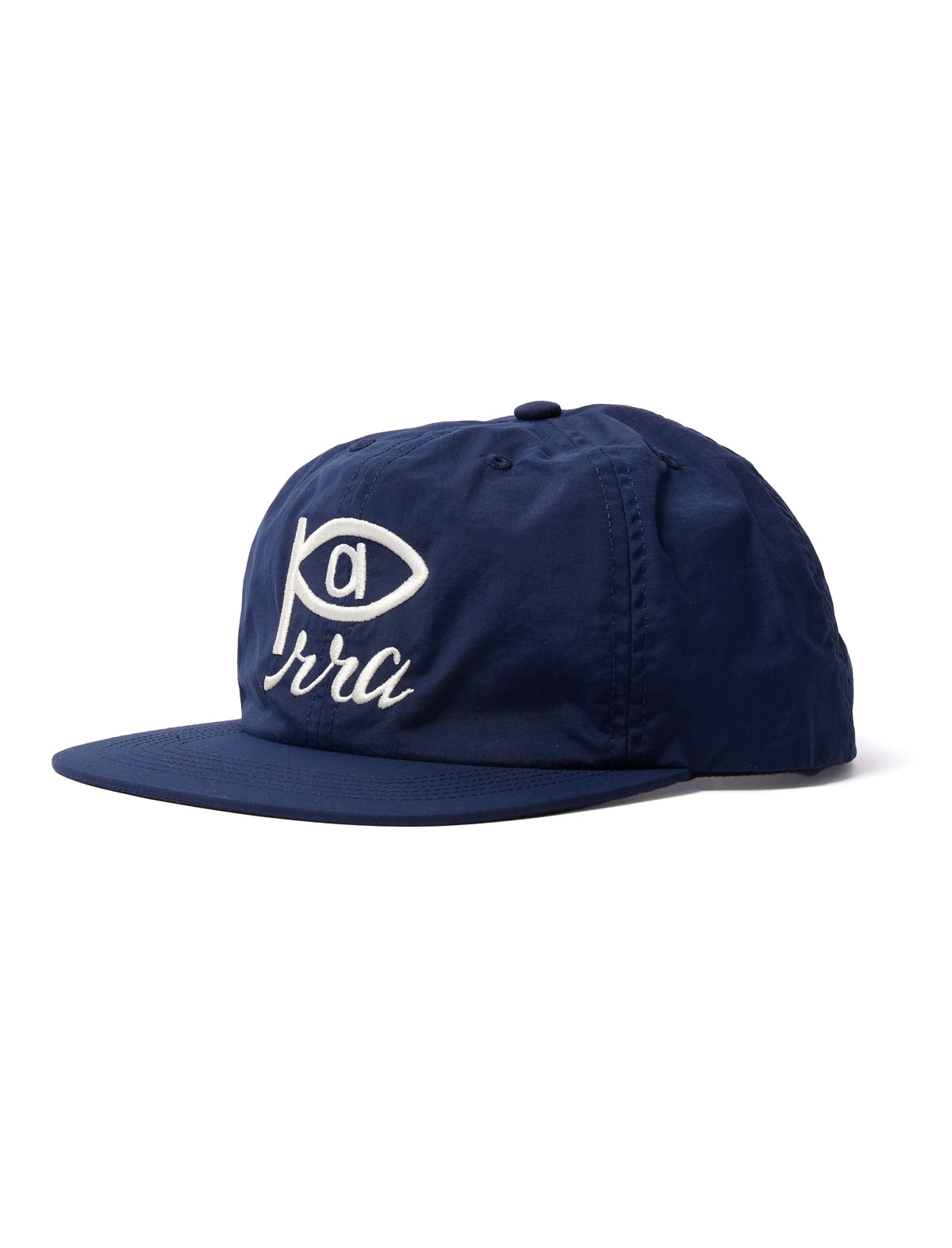 By Parra Navy Cap with embroidered graphic on a white background