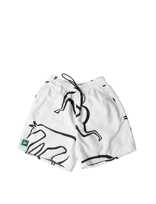 By Parra Yoga Walks Swim Shorts White