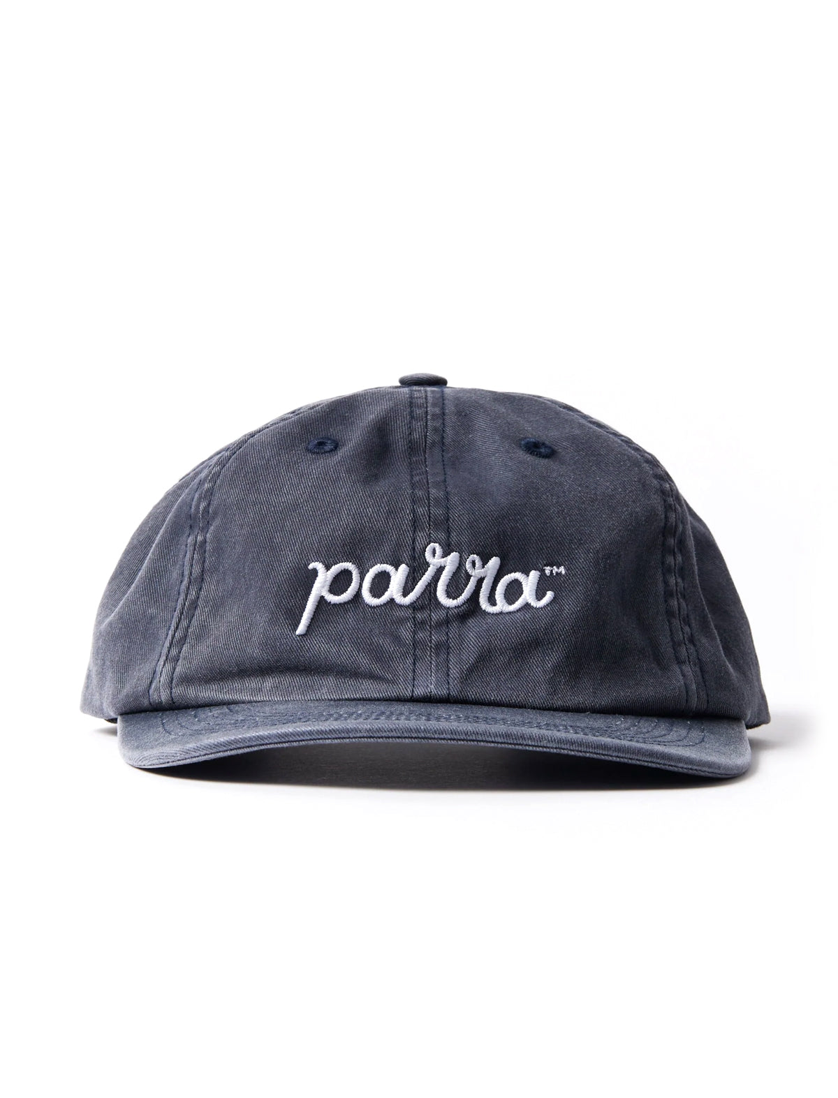 By Parra Scripted 6 Panel Cap Washed Navy Blue
