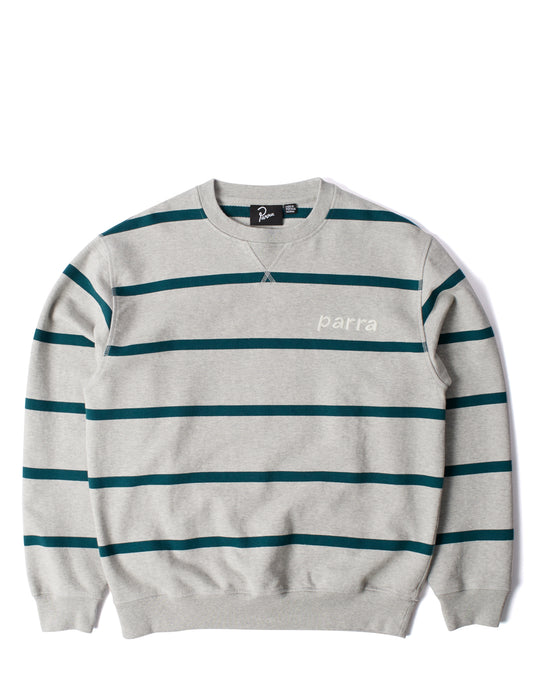 By Parra Striper Crew Neck Sweatshirt Heather Grey