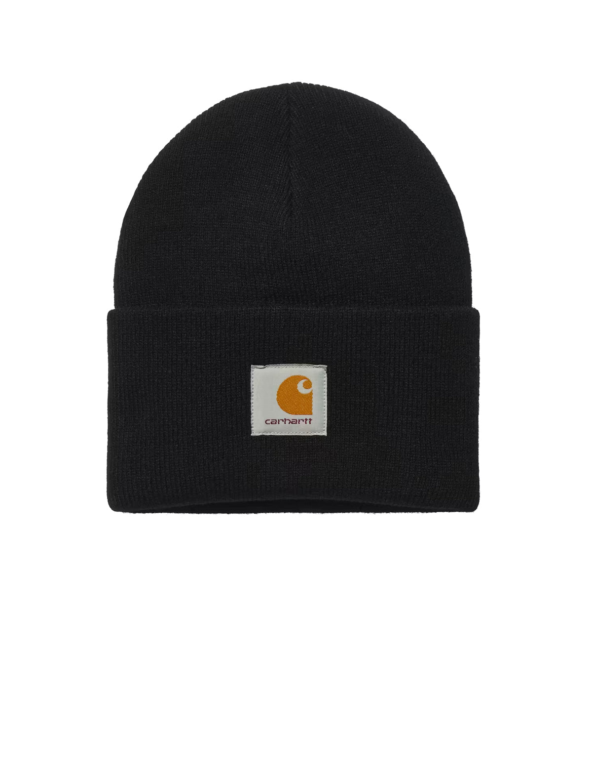 Black beanie with Carhartt logo on a white background