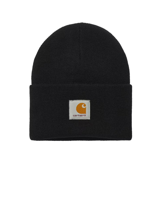Black beanie with Carhartt logo on a white background