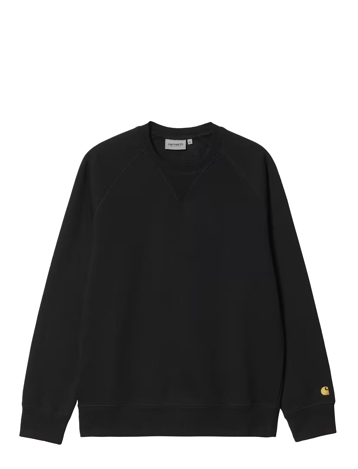 carhartt wip Black sweatshirt with a gold logo on a white background