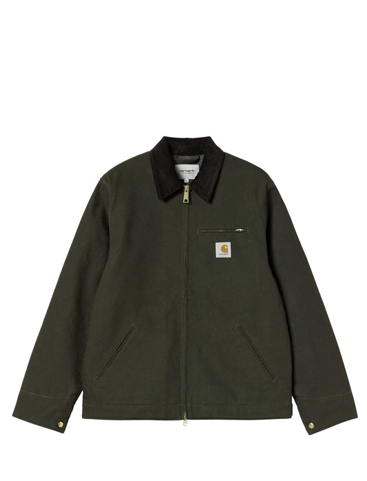 Carhartt WIP Detroit Green jacket with a collar on a white background